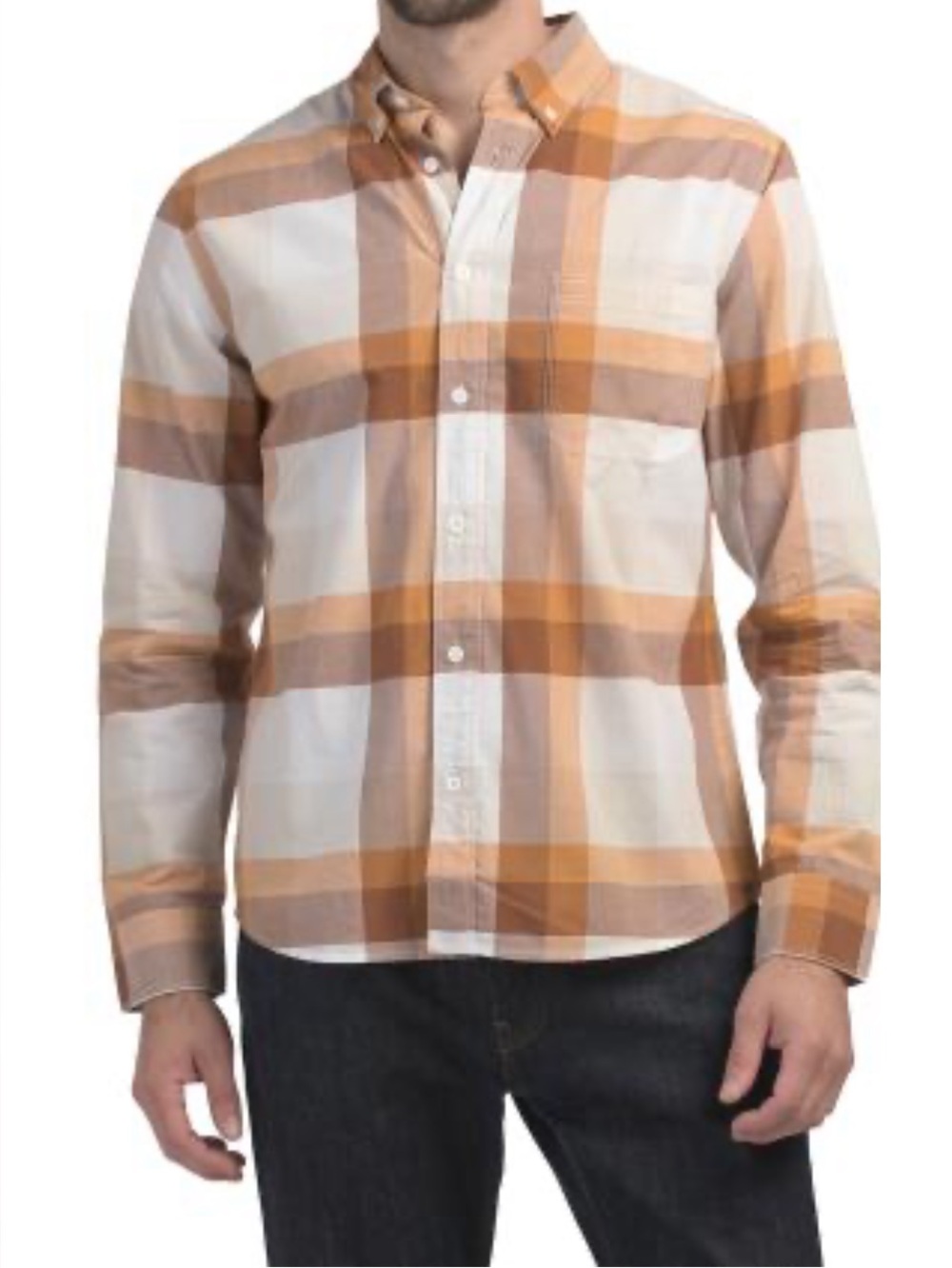 nwt billy reid plaid tuscumb shirt brown white size large